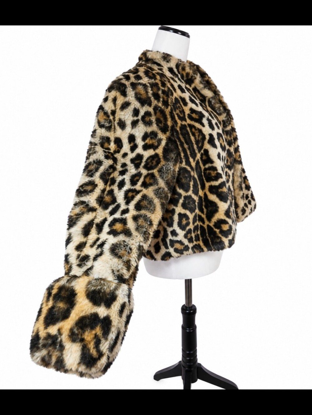 Vintage MONDI faux Fur Leopard Statement Coat-Made In Germany-Y2K Mob Wife Lux - Picture 10 of 11